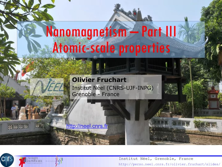 nanomagnetism part iii atomic scale properties