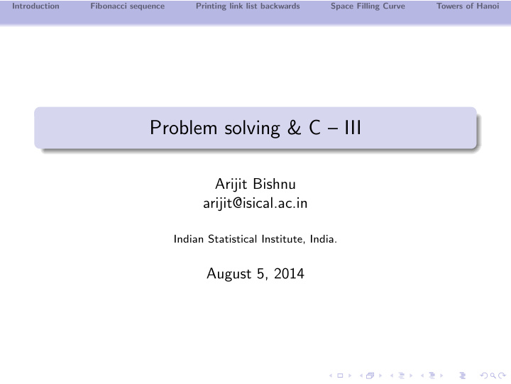 problem solving c iii