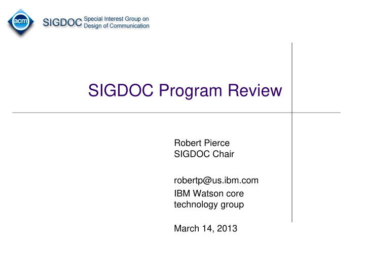 sigdoc program review