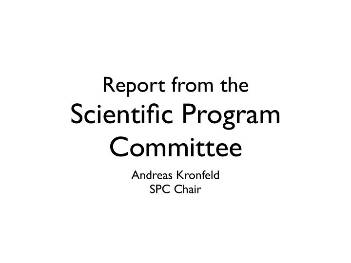 scientific program committee