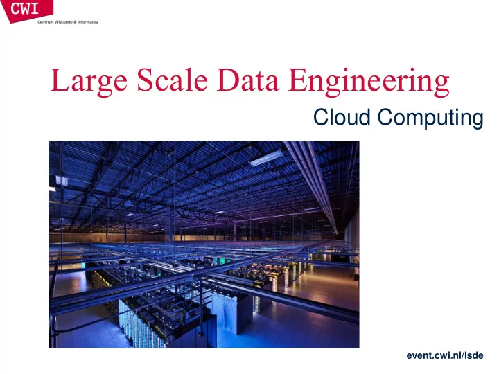 large scale data engineering