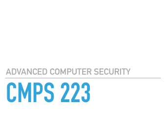 CMPS 223  OVERVIEW  WHO ARE YOU?  Owen Arden (hi!)  Email: owen@soe.ucsc.edu  Office: