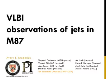 M87  Avery E. Broderick  Sheperd Doeleman (MIT Haystack)  Avi Loeb (Harvard)  Vincent  Fish (MIT