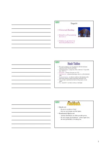 1   Starting point: for every hash function, there is a  really bad input.   A possible