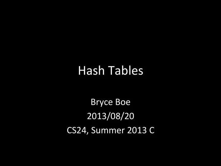 hash tables