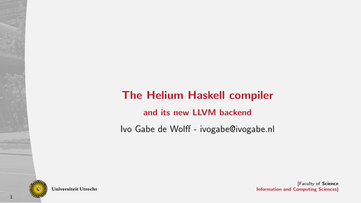 the helium haskell compiler