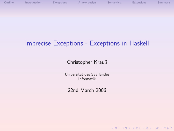 imprecise exceptions exceptions in haskell