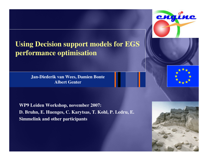 using decision support models for egs performance