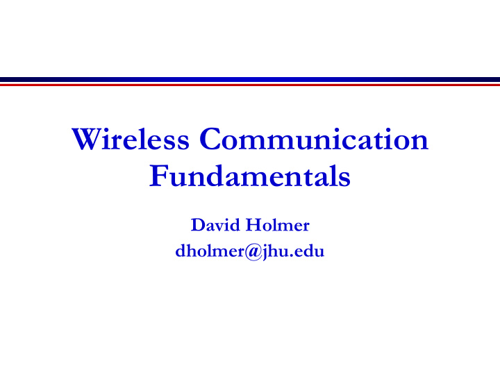 wireless communication fundamentals
