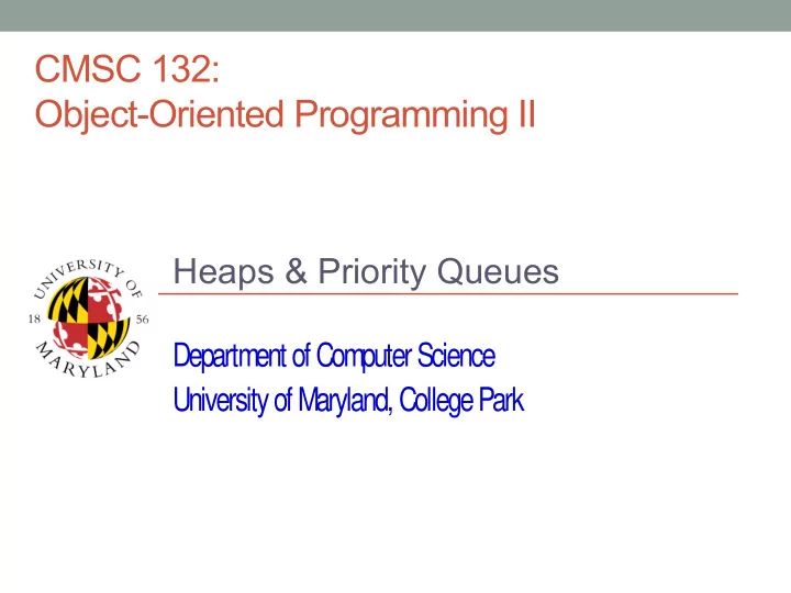 cmsc 132 object oriented programming ii