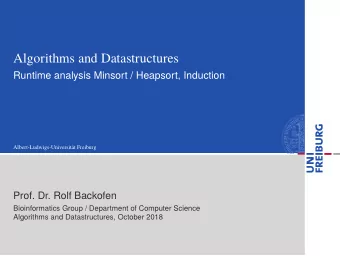 Algorithms and Datastructures  Runtime analysis Minsort / Heapsort, Induction
