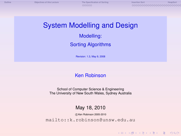 system modelling and design
