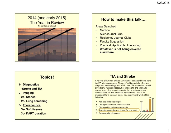 2014 and early 2015 how to make this talk the year in