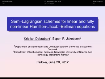 Semi-Lagrangian schemes for linear and fully  non-linear Hamilton-Jacobi-Bellman equations Kristian