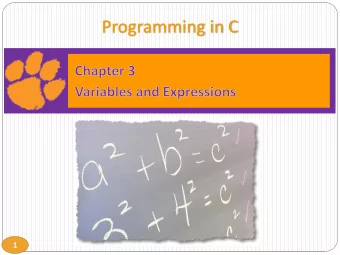 Programming in C  1  Reserved Words and Identifiers  Reserved word  Word that has a specific