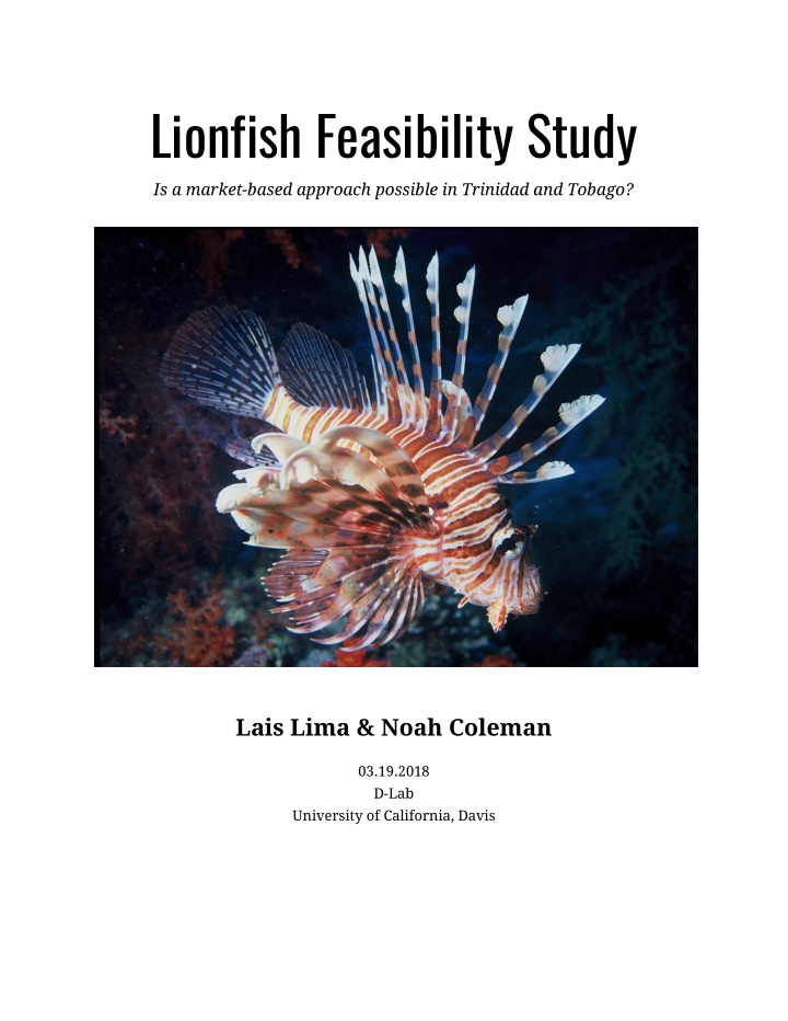 lionfish feasibility study