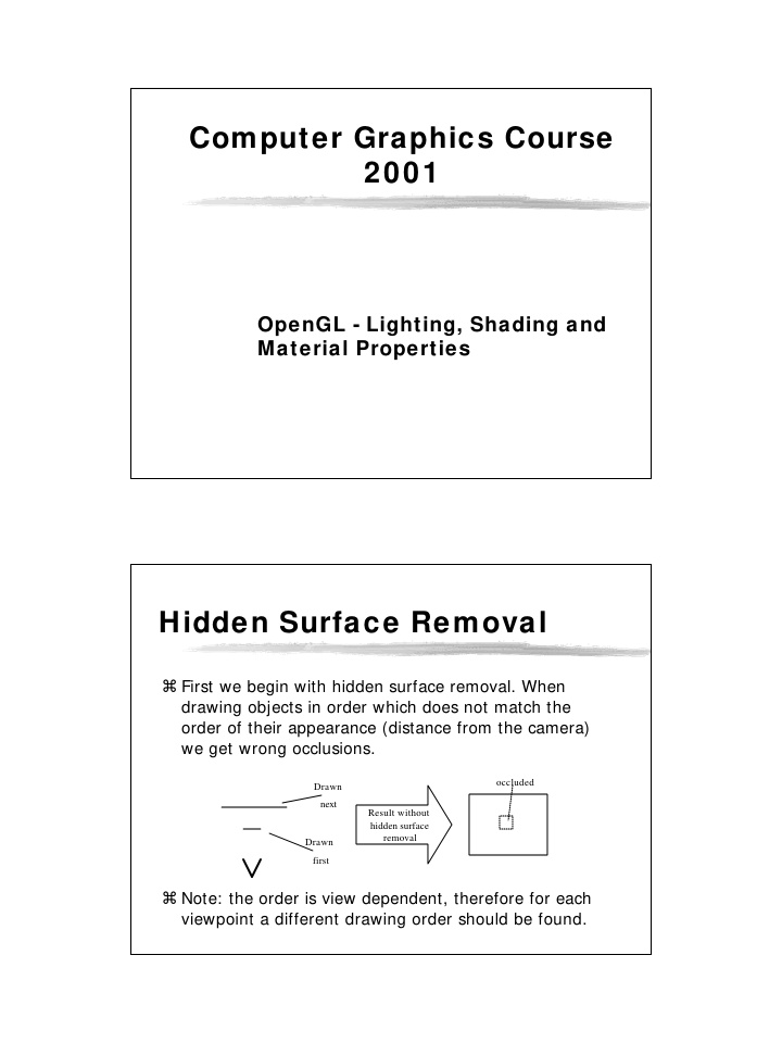 computer graphics course 2001