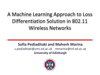 Sofia Pediaditaki and Mahesh Marina s.pediaditaki@sms.ed.ac.uk mmarina@inf.ed.ac.uk University of