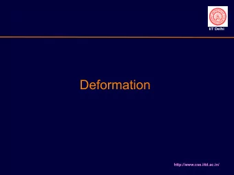 Deformation  http://www.cse.iitd.ac.in/  Deformation  IIT Delhi  http://www.cse.iitd.ac.in/