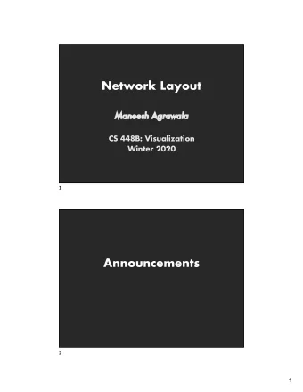 Network Layout  Ma  Maneesh Agrawala  CS 448B: Visualization  Winter 2020  1  Announcements  3  1
