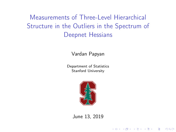 measurements of three level hierarchical structure in the