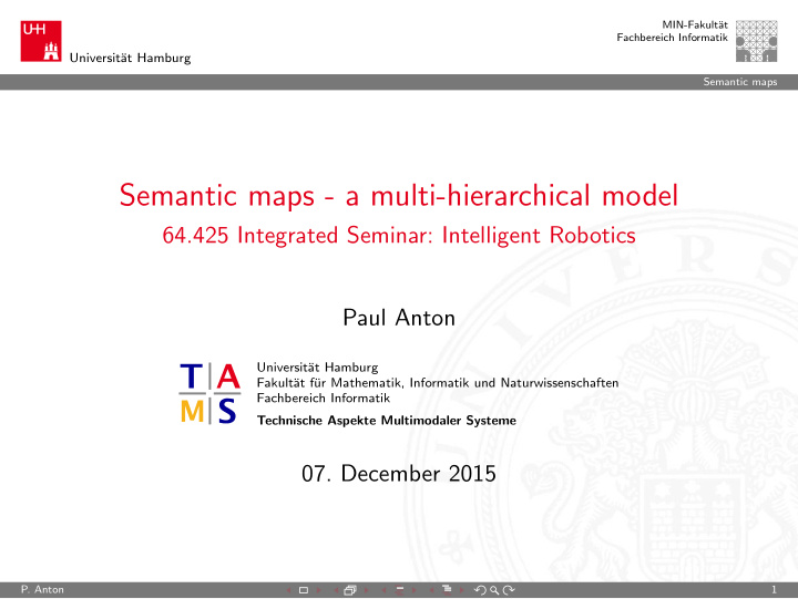 semantic maps a multi hierarchical model