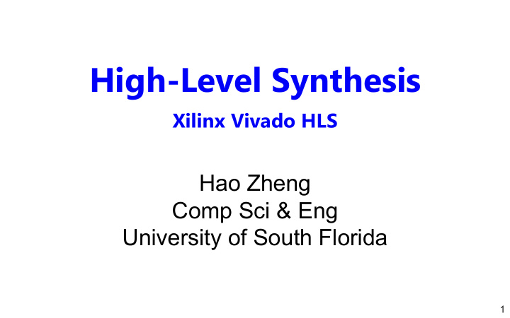 high level synthesis
