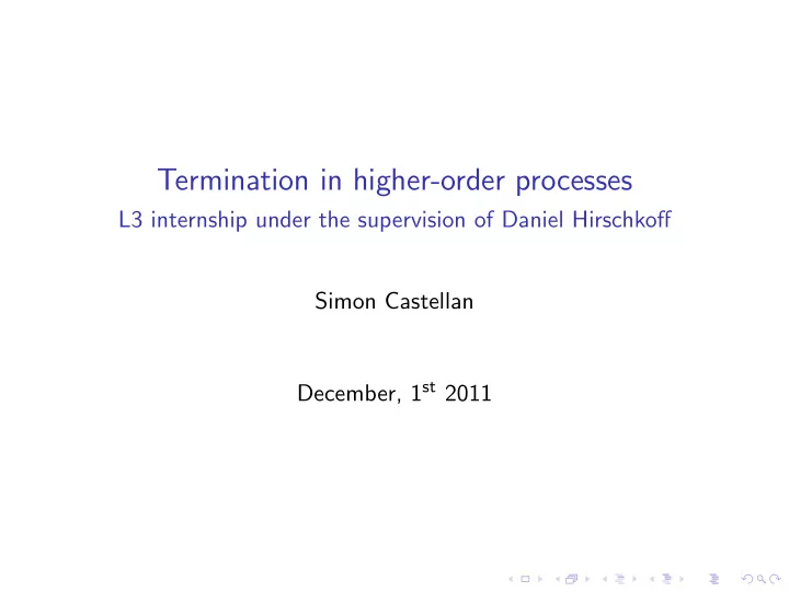 termination in higher order processes