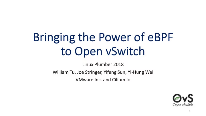 bri bring nging ng the the power r of eb ebpf to to open