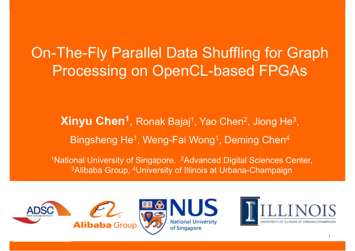 on the fly parallel data shuffling for graph processing