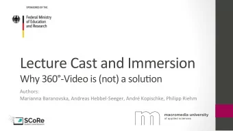 Lecture  Cast  and  Immersion    Why  360-Video  is  (not)  a