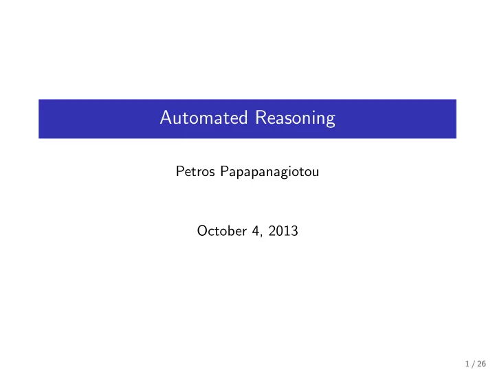 automated reasoning