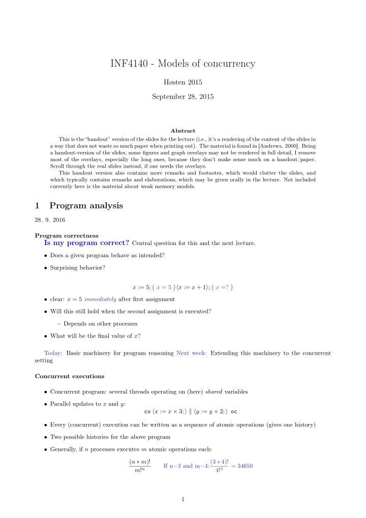 inf4140 models of concurrency