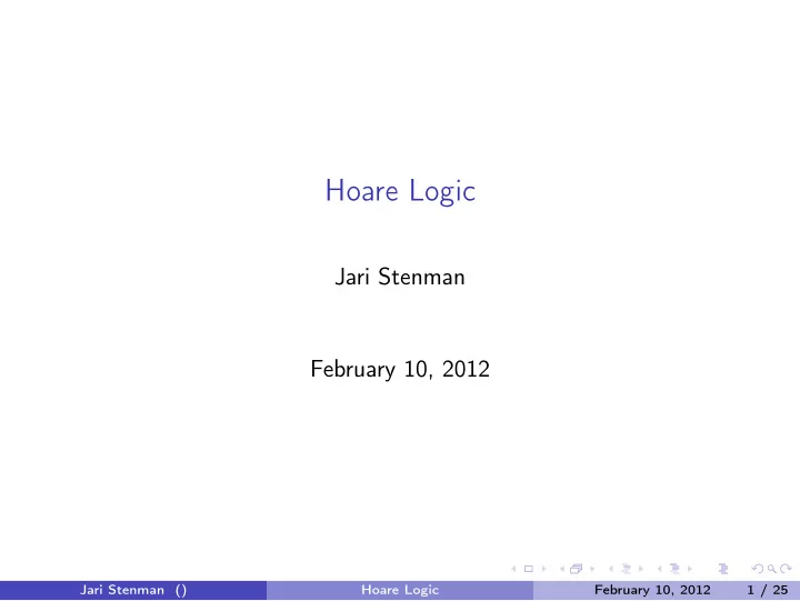hoare logic