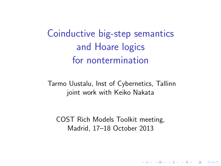 coinductive big step semantics and hoare logics for