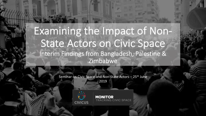 ex examining th the impact t of of non on st state a act