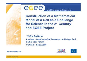 Construction of a Mathematical  Model of a Cell as a Challenge  for Science in the 21 Century  and