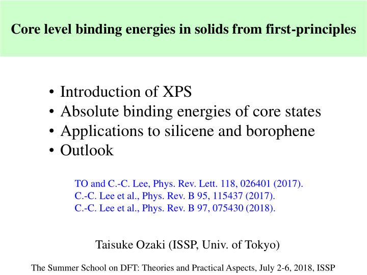 applications to silicene and borophene
