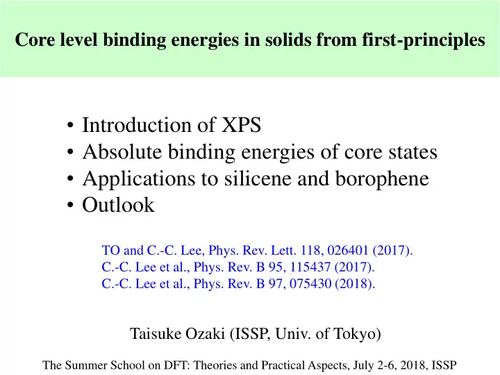 applications to silicene and borophene