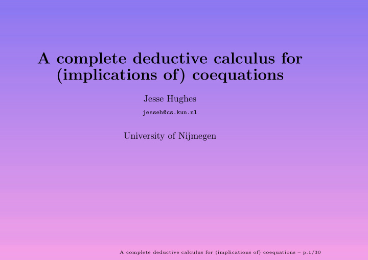 a complete deductive calculus for implications of