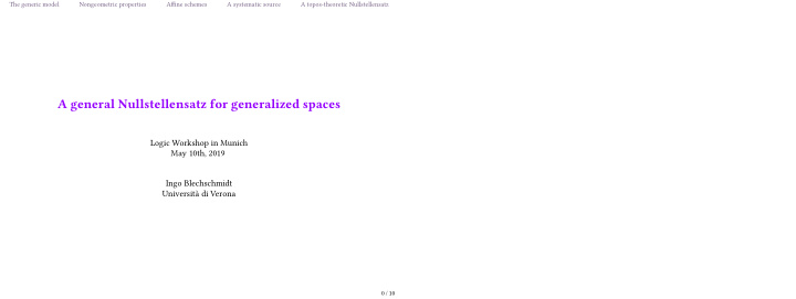 a general nullstellensatz for generalized spaces