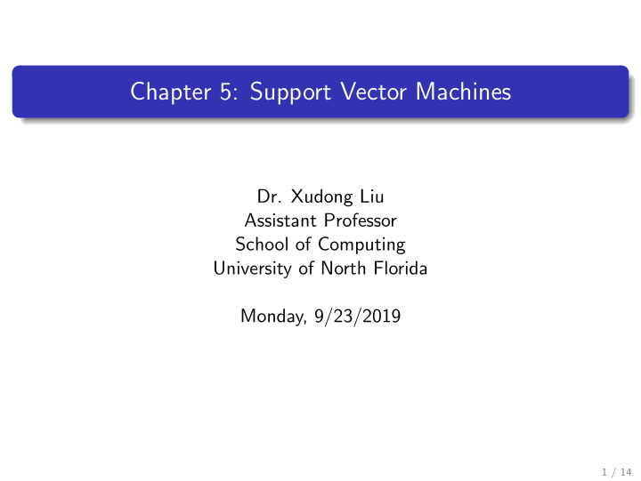 chapter 5 support vector machines