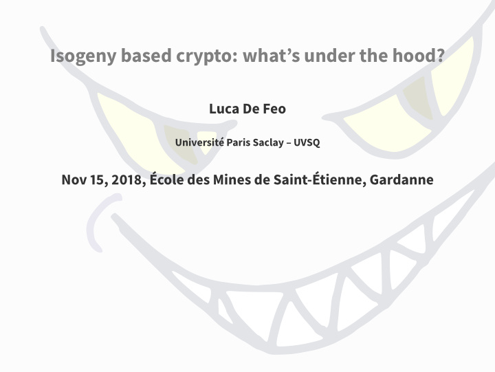 isogeny based crypto what s under the hood