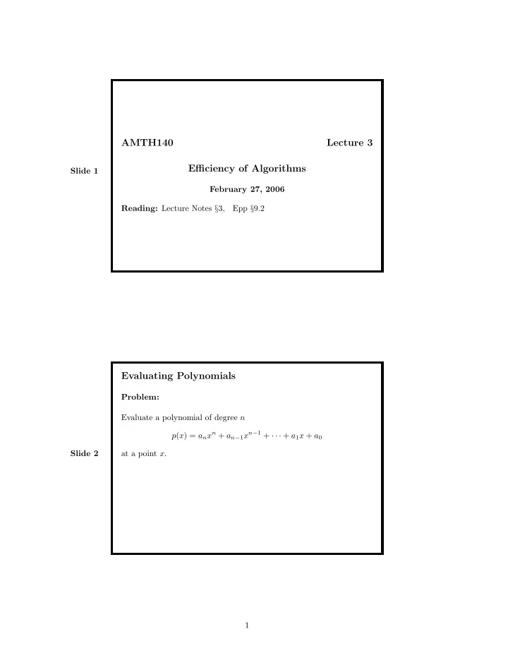 amth140 lecture 3 efficiency of algorithms