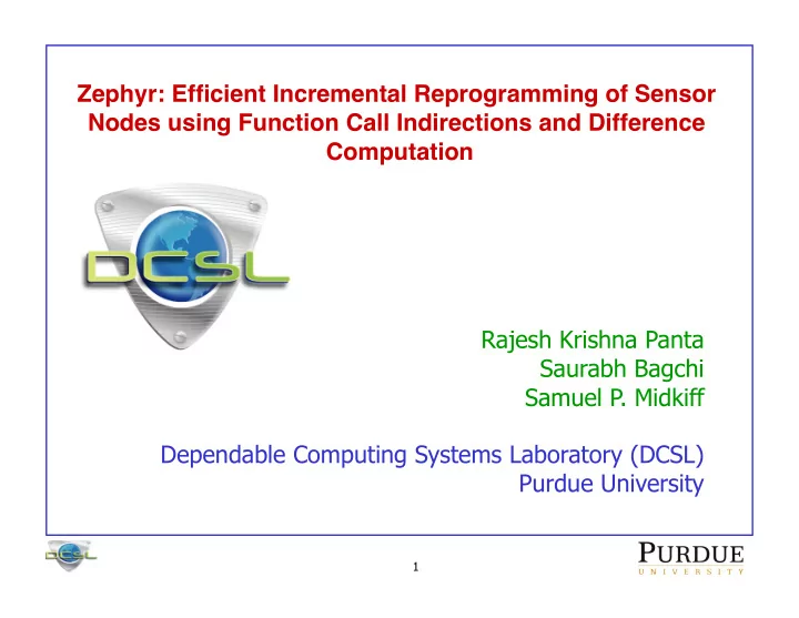zephyr efficient incremental reprogramming of sensor