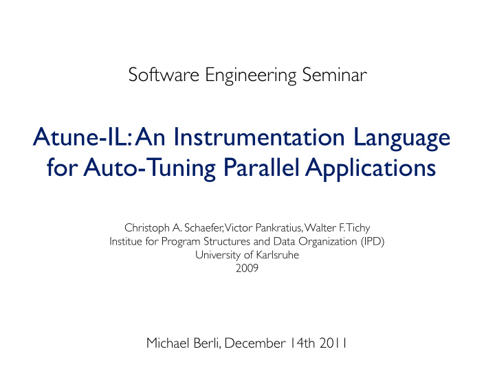 atune il an instrumentation language for auto tuning