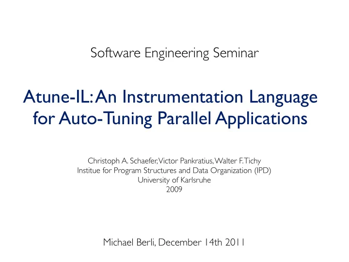 atune il an instrumentation language for auto tuning