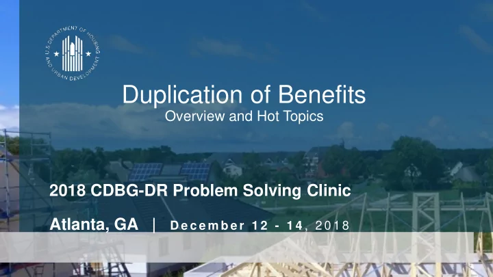 duplication of benefits