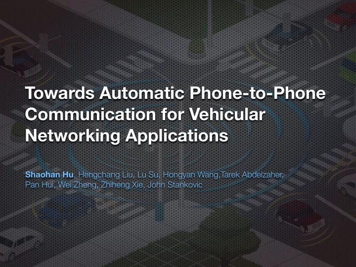 towards automatic phone to phone communication for