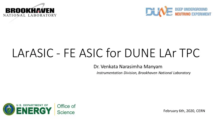 larasic fe asic for dune lar tpc